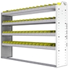 22-6348-4 Square back bin shelf unit 67"Wide x 13.5"Deep x 48"High with 4 shelves