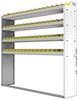 22-6363-4 Square back bin shelf unit 67"Wide x 13.5"Deep x 63"High with 4 shelves