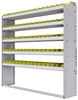 22-6363-5 Square back bin shelf unit 67"Wide x 13.5"Deep x 63"High with 5 shelves