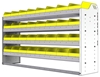 22-6536-4 Square back bin shelf unit 67"Wide x 15.5"Deep x 36"High with 4 shelves
