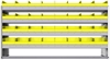 22-6536-4 Square back bin shelf unit 67"Wide x 15.5"Deep x 36"High with 4 shelves
