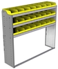 22-6558-3 Square back bin shelf unit 67"Wide x 15.5"Deep x 58"High with 3 shelves