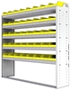 22-6563-5 Square back bin shelf unit 67"Wide x 15.5"Deep x 63"High with 5 shelves