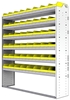 22-6572-6 Square back bin shelf unit 67"Wide x 15.5"Deep x 72"High with 6 shelves