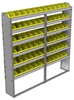 22-7172-6 Square back bin shelf unit 75"Wide x 11.5"Deep x 72"High with 6 shelves