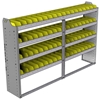 22-7348-4 Square back bin shelf unit 75"Wide x 13.5"Deep x 48"High with 4 shelves