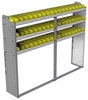 22-7358-3 Square back bin shelf unit 75"Wide x 13.5"Deep x 58"High with 3 shelves