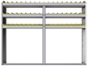 22-7358-3 Square back bin shelf unit 75"Wide x 13.5"Deep x 58"High with 3 shelves