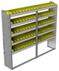 22-7363-5 Square back bin shelf unit 75"Wide x 13.5"Deep x 63"High with 5 shelves