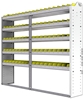 22-7363-5 Square back bin shelf unit 75"Wide x 13.5"Deep x 63"High with 5 shelves