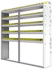 22-7372-5 Square back bin shelf unit 75"Wide x 13.5"Deep x 72"High with 5 shelves