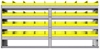 22-7536-4 Square back bin shelf unit 75"Wide x 15.5"Deep x 36"High with 4 shelves