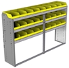 22-7548-3 Square back bin shelf unit 75"Wide x 15.5"Deep x 48"High with 3 shelves