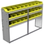 22-7548-3 Square back bin shelf unit 75"Wide x 15.5"Deep x 48"High with 3 shelves