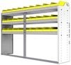 22-7548-3 Square back bin shelf unit 75"Wide x 15.5"Deep x 48"High with 3 shelves