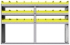 22-7548-3 Square back bin shelf unit 75"Wide x 15.5"Deep x 48"High with 3 shelves