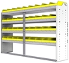 22-7548-4 Square back bin shelf unit 75"Wide x 15.5"Deep x 48"High with 4 shelves