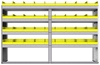 22-7548-4 Square back bin shelf unit 75"Wide x 15.5"Deep x 48"High with 4 shelves