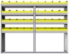 22-7558-4 Square back bin shelf unit 75"Wide x 15.5"Deep x 58"High with 4 shelves