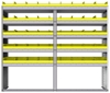 22-7563-5 Square back bin shelf unit 75"Wide x 15.5"Deep x 63"High with 5 shelves
