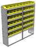 22-7572-6 Square back bin shelf unit 75"Wide x 15.5"Deep x 72"High with 6 shelves