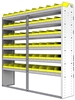 22-7572-6 Square back bin shelf unit 75"Wide x 15.5"Deep x 72"High with 6 shelves