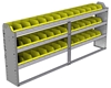 22-8136-3 Square back bin shelf unit 84"Wide x 11.5"Deep x 36"High with 3 shelves