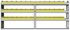 22-8136-3 Square back bin shelf unit 84"Wide x 11.5"Deep x 36"High with 3 shelves