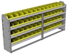 22-8136-4 Square back bin shelf unit 84"Wide x 11.5"Deep x 36"High with 4 shelves