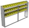 22-8148-3 Square back bin shelf unit 84"Wide x 11.5"Deep x 48"High with 3 shelves