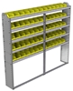 22-8172-5 Square back bin shelf unit 84"Wide x 11.5"Deep x 72"High with 5 shelves