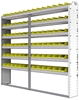 22-8172-6 Square back bin shelf unit 84"Wide x 11.5"Deep x 72"High with 6 shelves