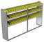 22-8348-3 Square back bin shelf unit 84"Wide x 13.5"Deep x 48"High with 3 shelves