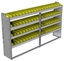 22-8348-4 Square back bin shelf unit 84"Wide x 13.5"Deep x 48"High with 4 shelves