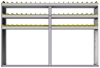 22-8358-3 Square back bin shelf unit 84"Wide x 13.5"Deep x 58"High with 3 shelves