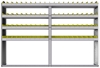 22-8358-4 Square back bin shelf unit 84"Wide x 13.5"Deep x 58"High with 4 shelves