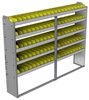22-8363-5 Square back bin shelf unit 84"Wide x 13.5"Deep x 63"High with 5 shelves