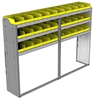 22-8558-3 Square back bin shelf unit 84"Wide x 15.5"Deep x 58"High with 3 shelves