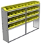 22-8558-4 Square back bin shelf unit 84"Wide x 15.5"Deep x 58"High with 4 shelves