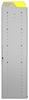 22-8558-4 Square back bin shelf unit 84"Wide x 15.5"Deep x 58"High with 4 shelves