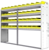 22-8558-4 Square back bin shelf unit 84"Wide x 15.5"Deep x 58"High with 4 shelves