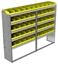 22-8563-5 Square back bin shelf unit 84"Wide x 15.5"Deep x 63"High with 5 shelves