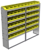 22-8572-6 Square back bin shelf unit 84"Wide x 15.5"Deep x 72"High with 6 shelves