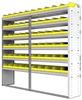 22-8572-6 Square back bin shelf unit 84"Wide x 15.5"Deep x 72"High with 6 shelves