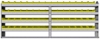 22-9136-4 Square back bin shelf unit 94"Wide x 11.5"Deep x 36"High with 4 shelves