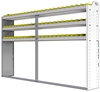 22-9358-3 Square back bin shelf unit 94"Wide x 13.5"Deep x 58"High with 3 shelves