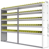 22-9363-5 Square back bin shelf unit 94"Wide x 13.5"Deep x 63"High with 5 shelves