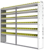 22-9372-6 Square back bin shelf unit 94"Wide x 13.5"Deep x 72"High with 6 shelves
