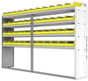 22-9558-4 Square back bin shelf unit 94"Wide x 15.5"Deep x 58"High with 4 shelves
