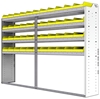 22-9563-4 Square back bin shelf unit 94"Wide x 15.5"Deep x 63"High with 4 shelves